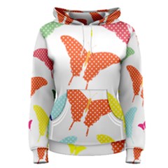 Beautiful Colorful Polka Dot Butterflies Clipart Women s Pullover Hoodie by BangZart