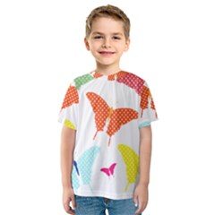 Beautiful Colorful Polka Dot Butterflies Clipart Kids  Sport Mesh Tee