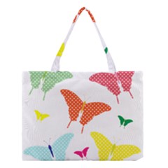 Beautiful Colorful Polka Dot Butterflies Clipart Medium Tote Bag