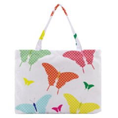 Beautiful Colorful Polka Dot Butterflies Clipart Medium Zipper Tote Bag