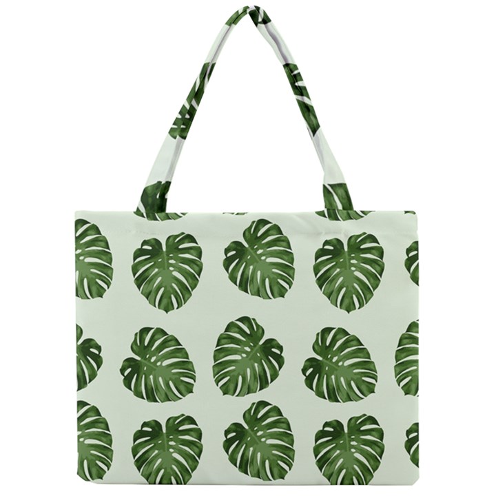 Leaf Pattern Seamless Background Mini Tote Bag