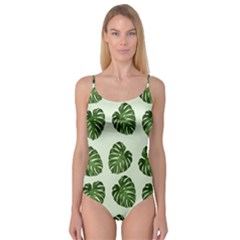 Leaf Pattern Seamless Background Camisole Leotard 