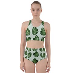 Leaf Pattern Seamless Background Bikini Swimsuit Spa Swimsuit 