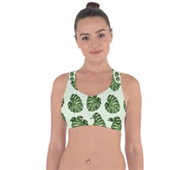 Leaf Pattern Seamless Background Cross String Back Sports Bra