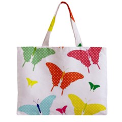 Beautiful Colorful Polka Dot Butterflies Clipart Zipper Mini Tote Bag by BangZart