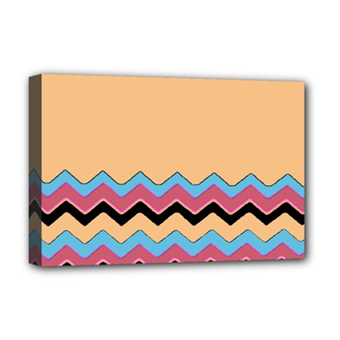 Chevrons Patterns Colorful Stripes Deluxe Canvas 18  X 12   by BangZart