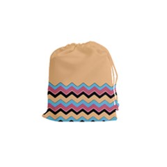 Chevrons Patterns Colorful Stripes Drawstring Pouches (small) 