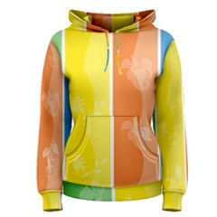 Floral Colorful Seasonal Banners Women s Pullover Hoodie