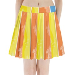 Floral Colorful Seasonal Banners Pleated Mini Skirt