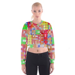 Abstract Polka Dot Pattern Cropped Sweatshirt