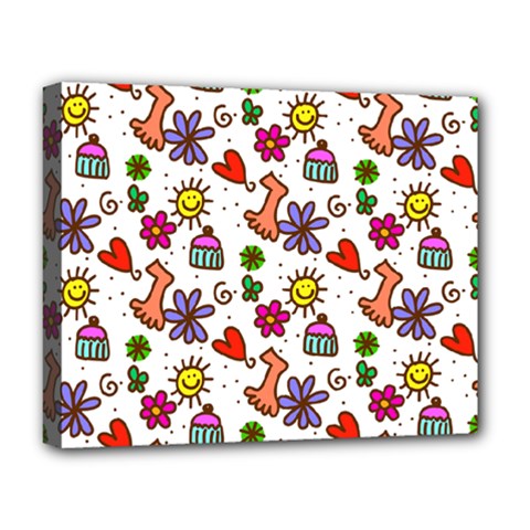 Cute Doodle Wallpaper Pattern Deluxe Canvas 20  X 16   by BangZart