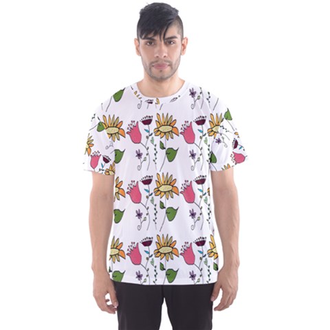 Handmade Pattern With Crazy Flowers Men s Sports Mesh Tee by BangZart