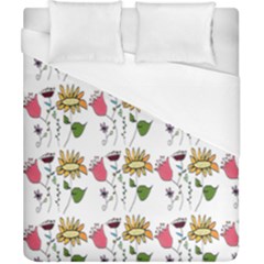 Handmade Pattern With Crazy Flowers Duvet Cover (california King Size)