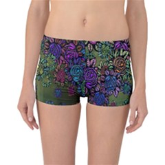 Grunge Rose Background Pattern Reversible Boyleg Bikini Bottoms