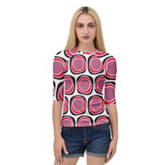 Wheel Stones Pink Pattern Abstract Background Quarter Sleeve Tee