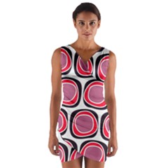 Wheel Stones Pink Pattern Abstract Background Wrap Front Bodycon Dress