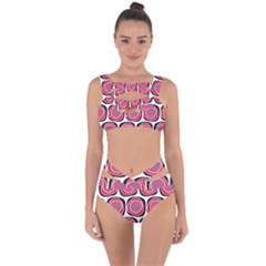 Wheel Stones Pink Pattern Abstract Background Bandaged Up Bikini Set  by BangZart