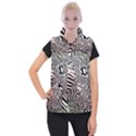 Abstract Fauna Pattern When Zebra And Giraffe Melt Together Women s Button Up Puffer Vest View1