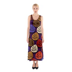 Colorful Trees Background Pattern Sleeveless Maxi Dress