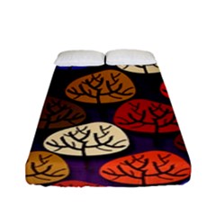 Colorful Trees Background Pattern Fitted Sheet (full/ Double Size)