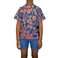 Floral Seamless Pattern Vector Texture Kids  Short Sleeve Swimwear
