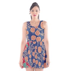 Floral Seamless Pattern Vector Texture Scoop Neck Skater Dress