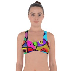 Digitally Painted Colourful Abstract Whimsical Shape Pattern Got No Strings Sports Bra by BangZart