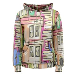 A Village Drawn In A Doodle Style Women s Pullover Hoodie