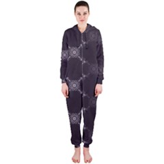 Abstract Seamless Pattern Background Hooded Jumpsuit (ladies) 