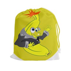 Funny Cartoon Punk Banana Illustration Drawstring Pouches (xxl)