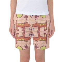 Pet Dog Design  Tileable Doodle Dog Art Women s Basketball Shorts