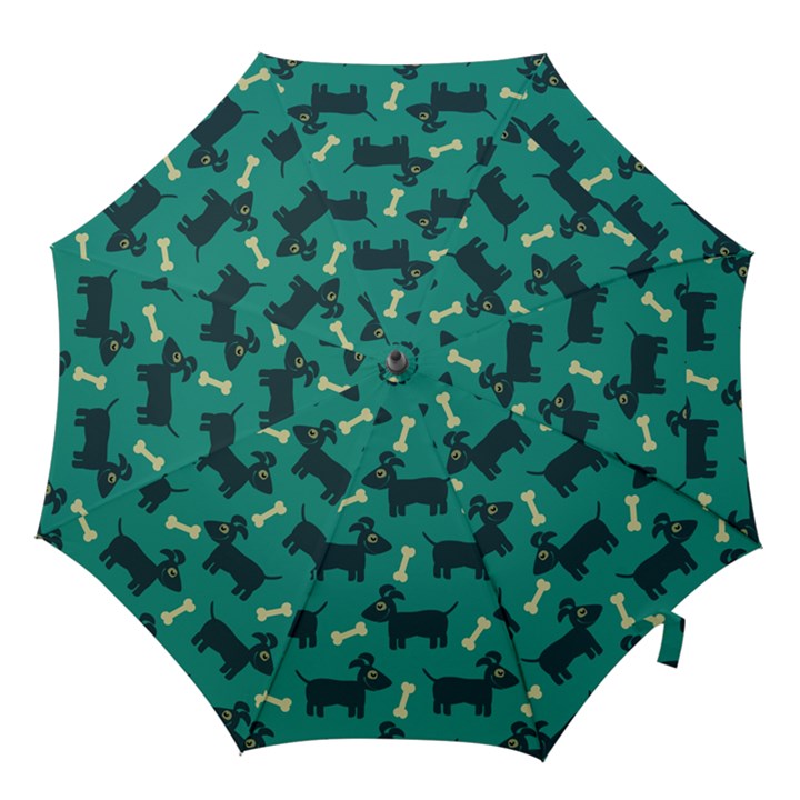 Happy Dogs Animals Pattern Hook Handle Umbrellas (Medium)