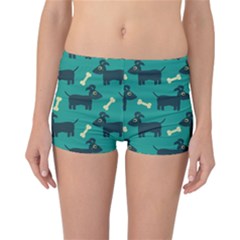 Happy Dogs Animals Pattern Reversible Boyleg Bikini Bottoms