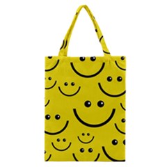 Digitally Created Yellow Happy Smile  Face Wallpaper Classic Tote Bag by BangZart