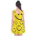 Digitally Created Yellow Happy Smile  Face Wallpaper Scoop Neck Skater Dress View2