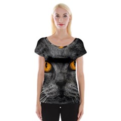 Cat Eyes Background Image Hypnosis Cap Sleeve Tops
