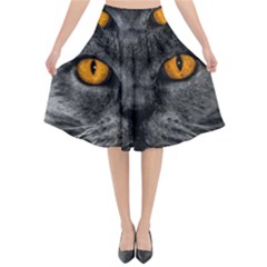 Cat Eyes Background Image Hypnosis Flared Midi Skirt