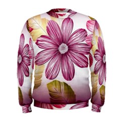 Flower Print Fabric Pattern Texture Men s Sweatshirt