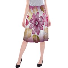 Flower Print Fabric Pattern Texture Midi Beach Skirt