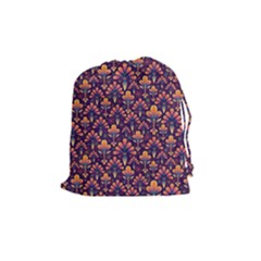 Abstract Background Floral Pattern Drawstring Pouches (medium) 