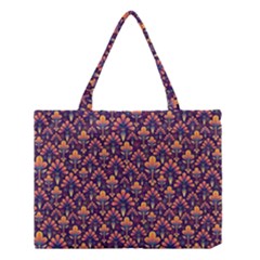 Abstract Background Floral Pattern Medium Tote Bag