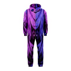 Beautiful Lilac Fractal Feathers Of The Starling Hooded Jumpsuit (kids) by jayaprime