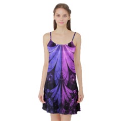 Beautiful Lilac Fractal Feathers Of The Starling Satin Night Slip by jayaprime