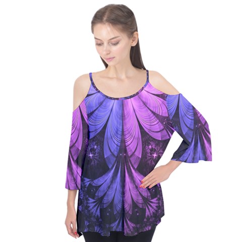 Beautiful Lilac Fractal Feathers Of The Starling Flutter Tees by jayaprime