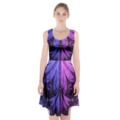 Beautiful Lilac Fractal Feathers Of The Starling Racerback Midi Dress by jayaprime