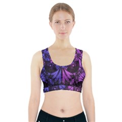 Beautiful Lilac Fractal Feathers Of The Starling Sports Bra With Pocket by jayaprime