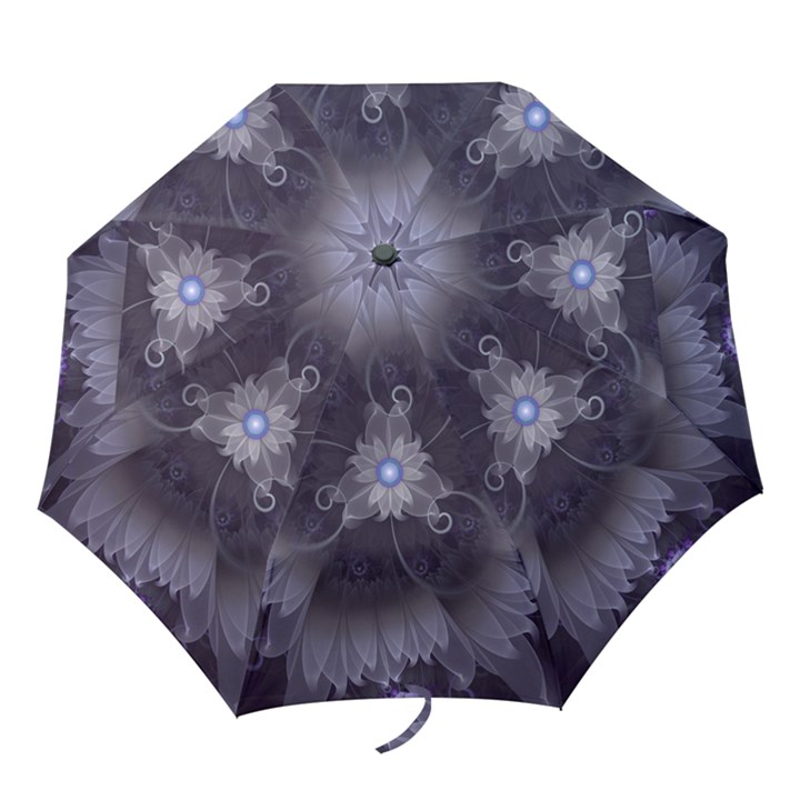 Amazing Fractal Triskelion Purple Passion Flower Folding Umbrellas