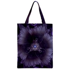 Amazing Fractal Triskelion Purple Passion Flower Zipper Classic Tote Bag by jayaprime