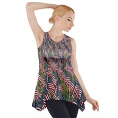 Repetition Retro Wallpaper Stripes Side Drop Tank Tunic