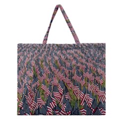 Repetition Retro Wallpaper Stripes Zipper Large Tote Bag by BangZart